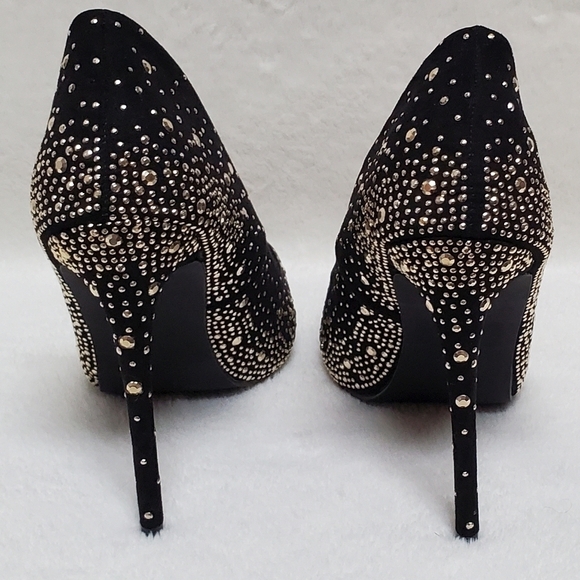 LILIANA Parish 2 Black Gold Studded Pointed Toe 5 Inch Heels Stiletto Pumps 8.5 - Picture 10 of 16